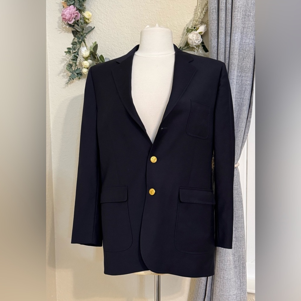 Brooks Brothers Women's Loro Piana Superfine Italian Wool Blazer Gold Buttons 18 - Picture 2 of 9